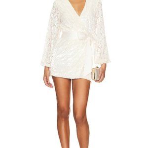 Tularosa White Meave Wrap Dress
